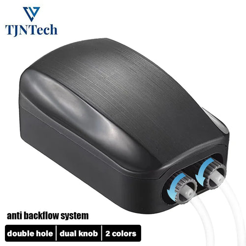 2025 Newest 2 Hole Dual Knab Adjustable Air Pump for Aquarium Oxygen Pump with Built-In Check Valve for Fish Tank