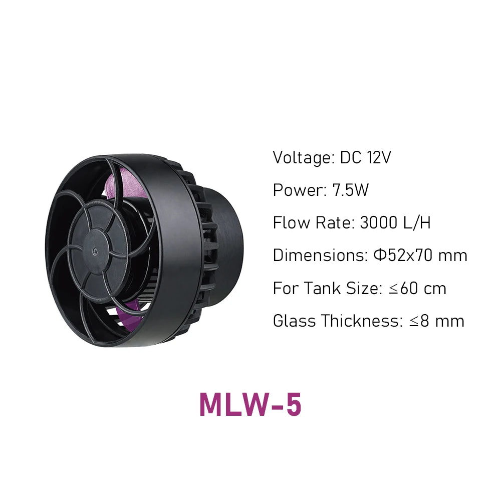 Jebao MLW Series Smart Aquarium Wave Maker Flow Pump Wifi LCD Controller Plastic Wavemaker Pump for Saltwater Freshwater Desktop