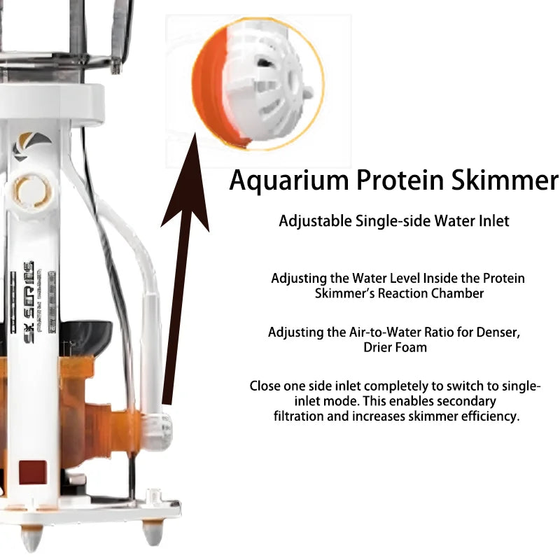 2026 New MJ-SK2200/2400/2600/2800 Aquarium Protein Skimmer Dual Needle Wheel DC Water Pump Explosion Proof for Coral Reef Tank