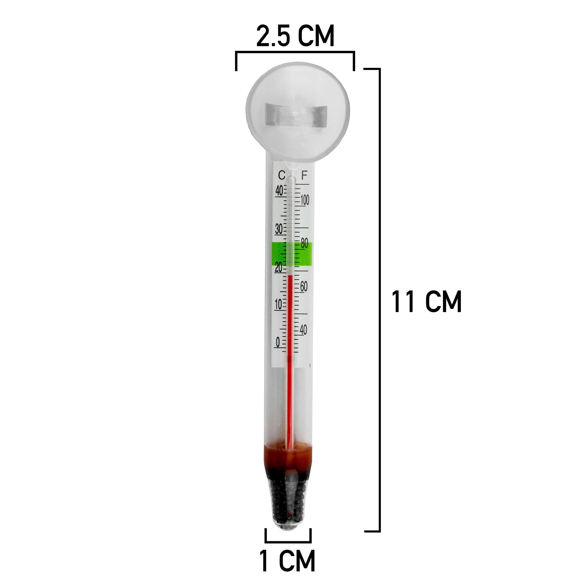Glass Aquarium Thermometer with Suction Cup