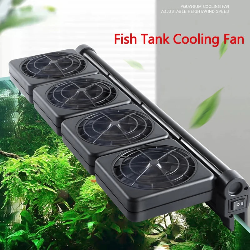 Adjustable Wind Speed Cooling Fan Fish Tank Cooling Fan Timing Fish Tank Cooler Glass Thickness ≤12mm Aquarium Accessories