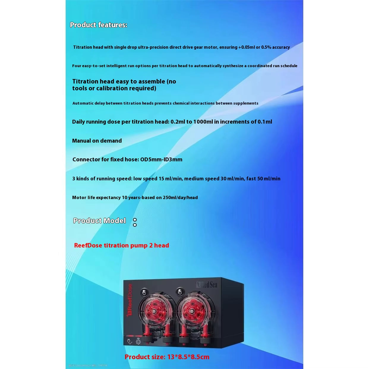 Redsea Intelligent Titration Pump Plastic Automatic Quantitative Addition Trace Elements APP Controlled Living Sea Living Box