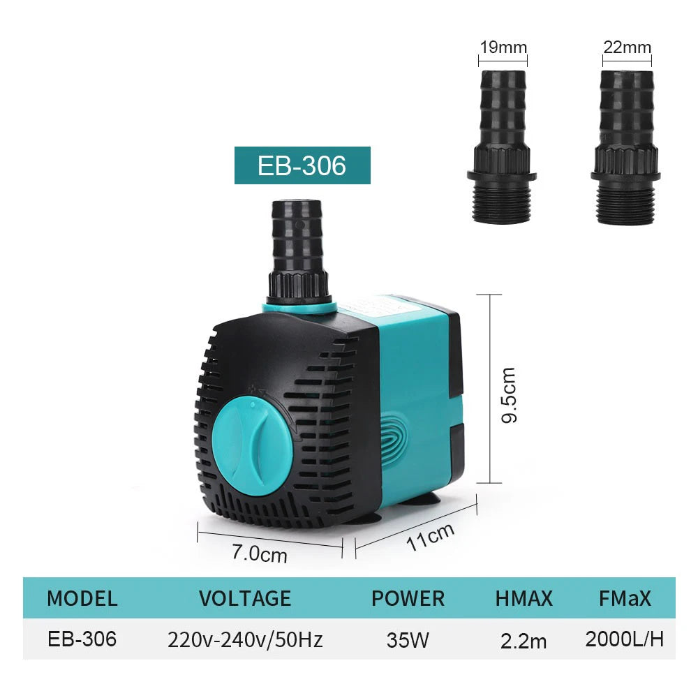 3-60W Ultra-Quiet Submersible Water Pump Fountain Fish Pond Aquarium Water Pump Filter Fish Tank Fountain Pump 220V-240V/110V