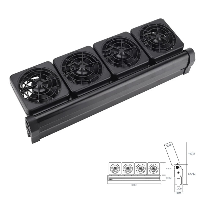 Adjustable Wind Speed Cooling Fan Fish Tank Cooling Fan Timing Fish Tank Cooler Glass Thickness ≤12mm Aquarium Accessories