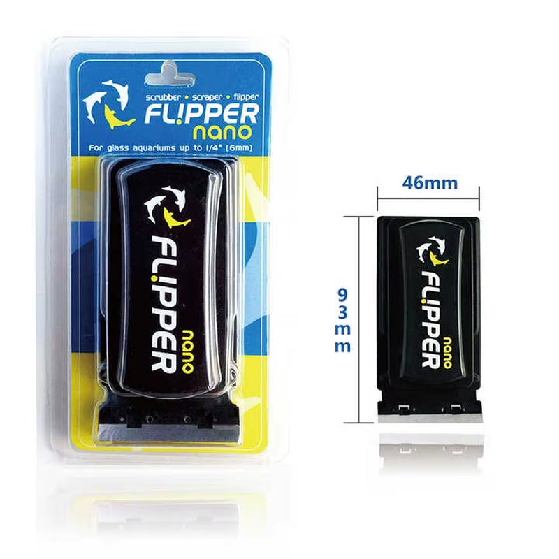 FLIPPER Magnetic Cleaner Fish Aquariums Glass Brush Tank Cleaning Tool Fish Tank Glass Cleaner Brush with Algae Scraper Tools