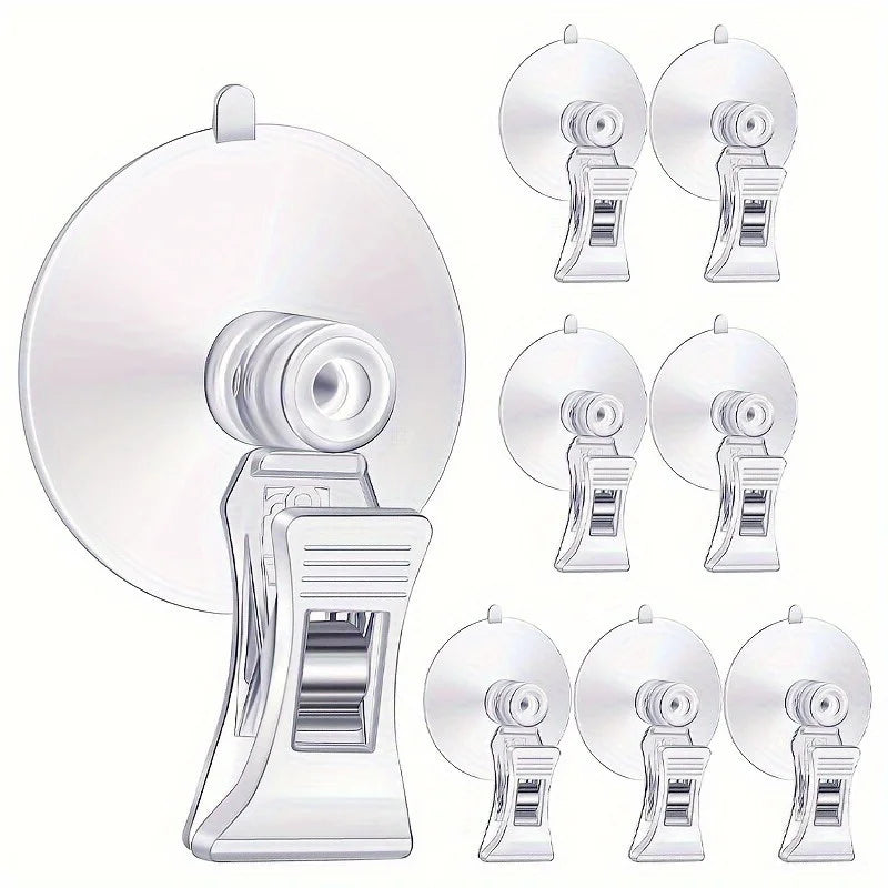 8pcs Fish Seaweed Clip Plant Suction Cup with Clip Feed Holder Clip for Aquarium Fish Tank Accessories