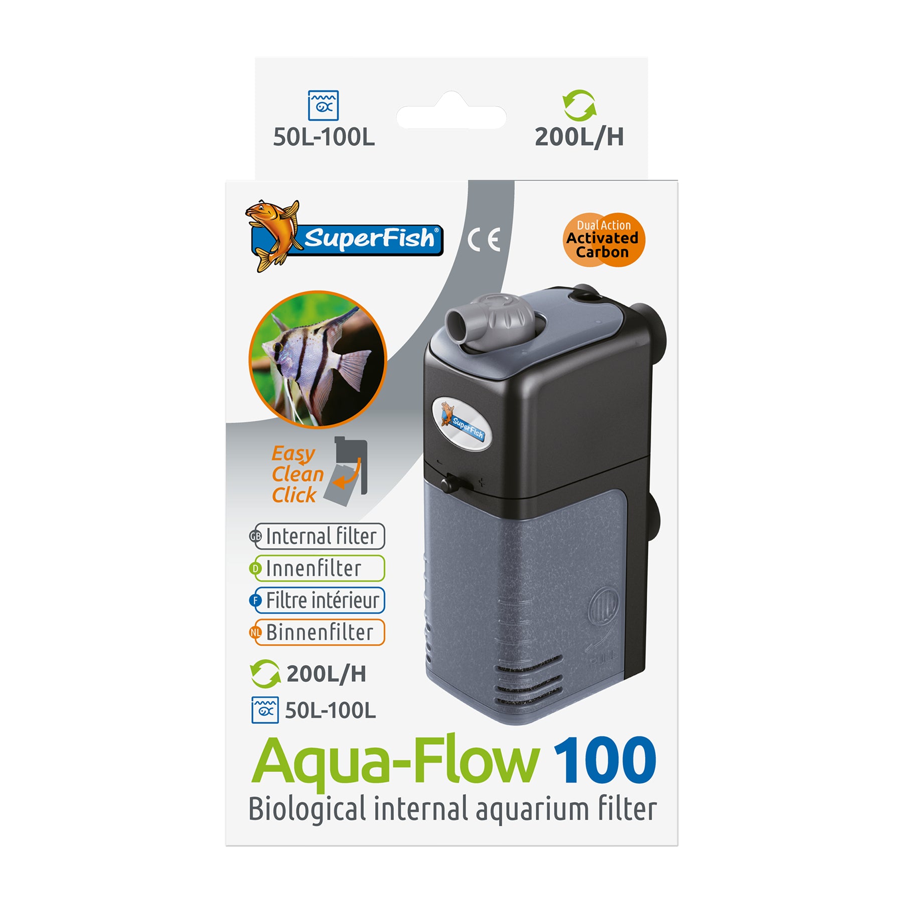 SUPERFISH AQUAFLOW INTERNAL POWER FILTER AQUARIUM SPRAY BAR FISH TANK BIO MEDIA