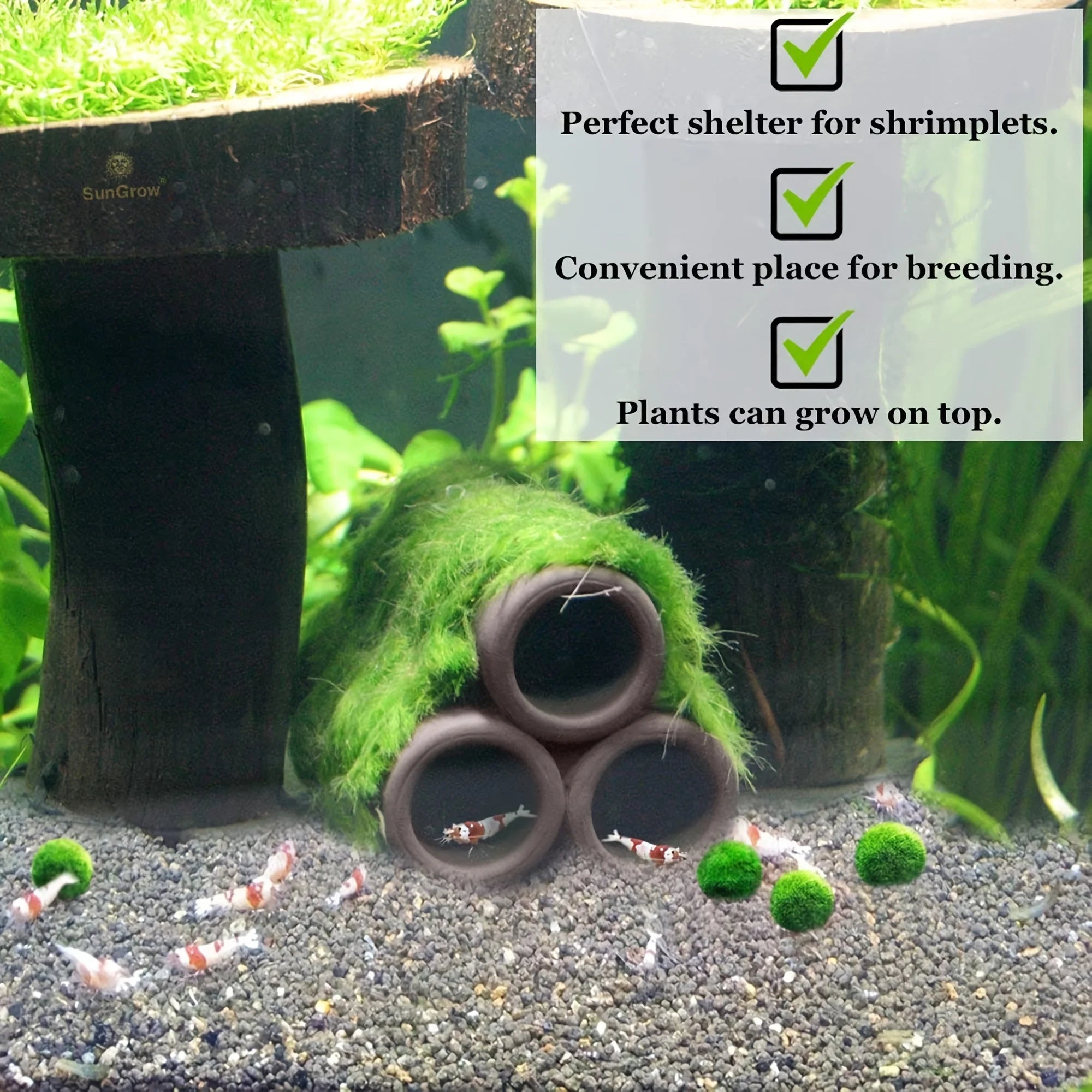 Brown Shelters Shrimp Habitat Breeding Tube Hiding Cave Ceramic House Fish Tank Aquarium Decoration Fish Shrimps Shelter House