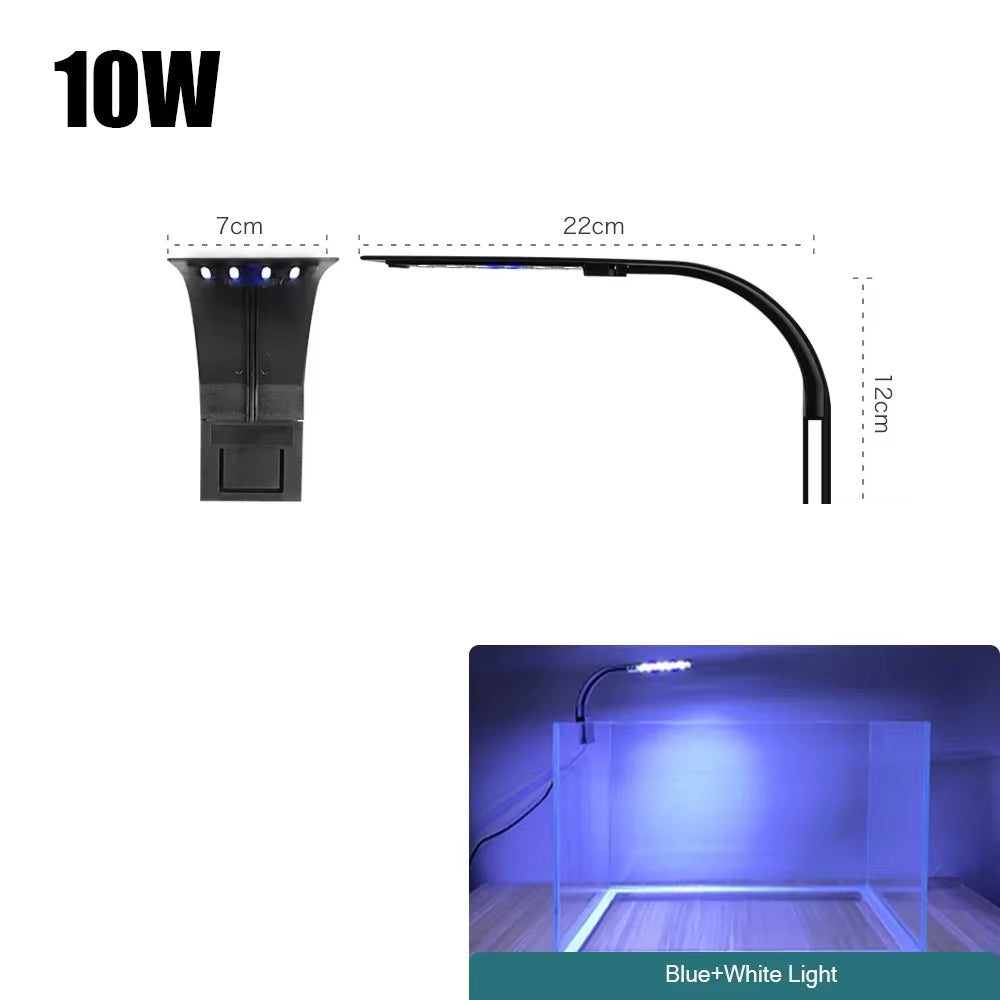 Super Slim LED Aquarium Light Lighting Plants Grow Light 5W/10W/15W Aquatic Plant Lighting Waterproof Clip-On Lamp for Fish Tank