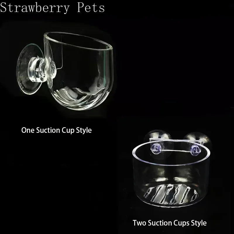 Aquarium Decoration Hanging Fish Tank Mini Crystal Acrylic Glass Pot Polka Water Planting Cylinder Cup Feeding Accessories