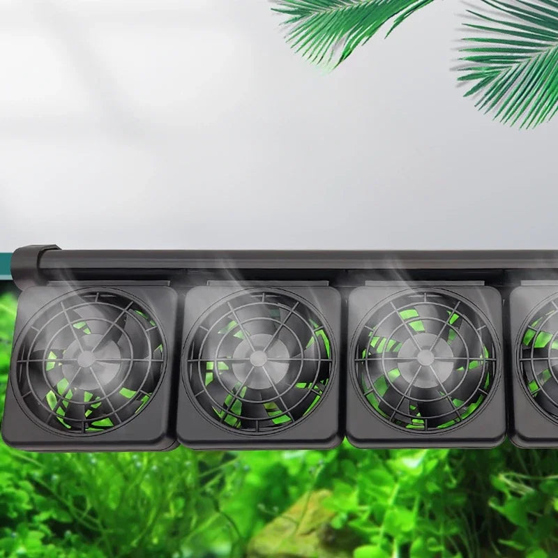 Adjustable Wind Speed Cooling Fan Fish Tank Cooling Fan Timing Fish Tank Cooler Glass Thickness ≤12mm Aquarium Accessories