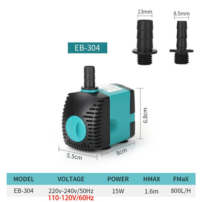 3-60W Ultra-Quiet Submersible Water Pump Fountain Fish Pond Aquarium Water Pump Filter Fish Tank Fountain Pump 220V-240V/110V