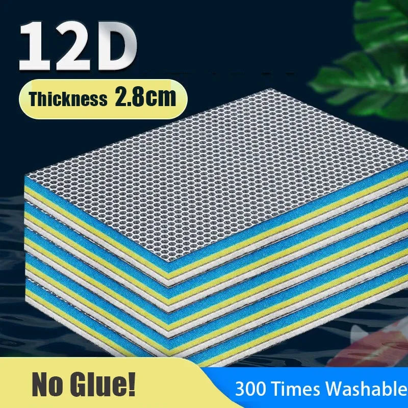 12D 8D Aquarium Filter Sponge Media Upgraded 12-Layers No Glue Filter Pads Fish Tank Skimmer Koi Pond Filter Cotton Accessories