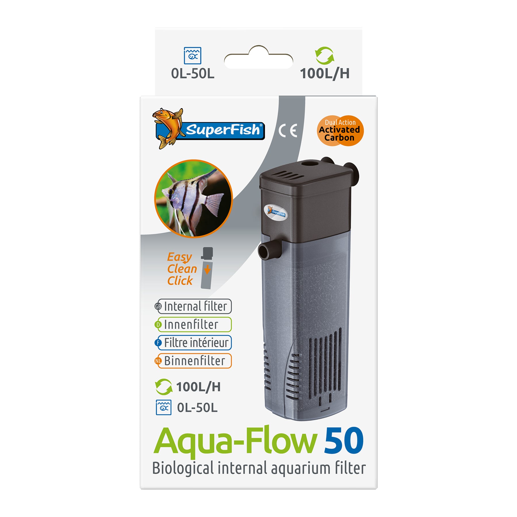 SUPERFISH AQUAFLOW INTERNAL POWER FILTER AQUARIUM SPRAY BAR FISH TANK BIO MEDIA