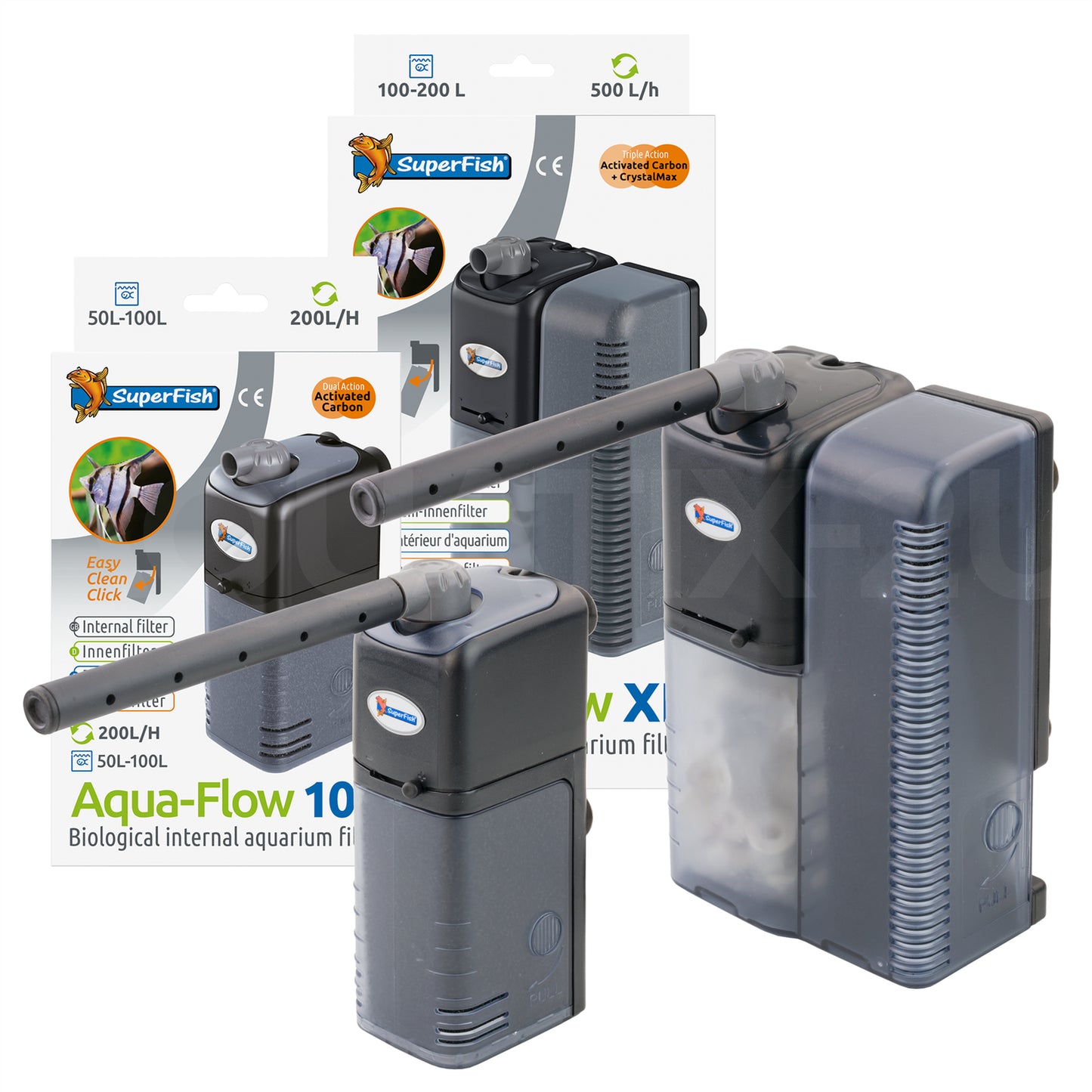 SUPERFISH AQUAFLOW INTERNAL POWER FILTER AQUARIUM SPRAY BAR FISH TANK BIO MEDIA