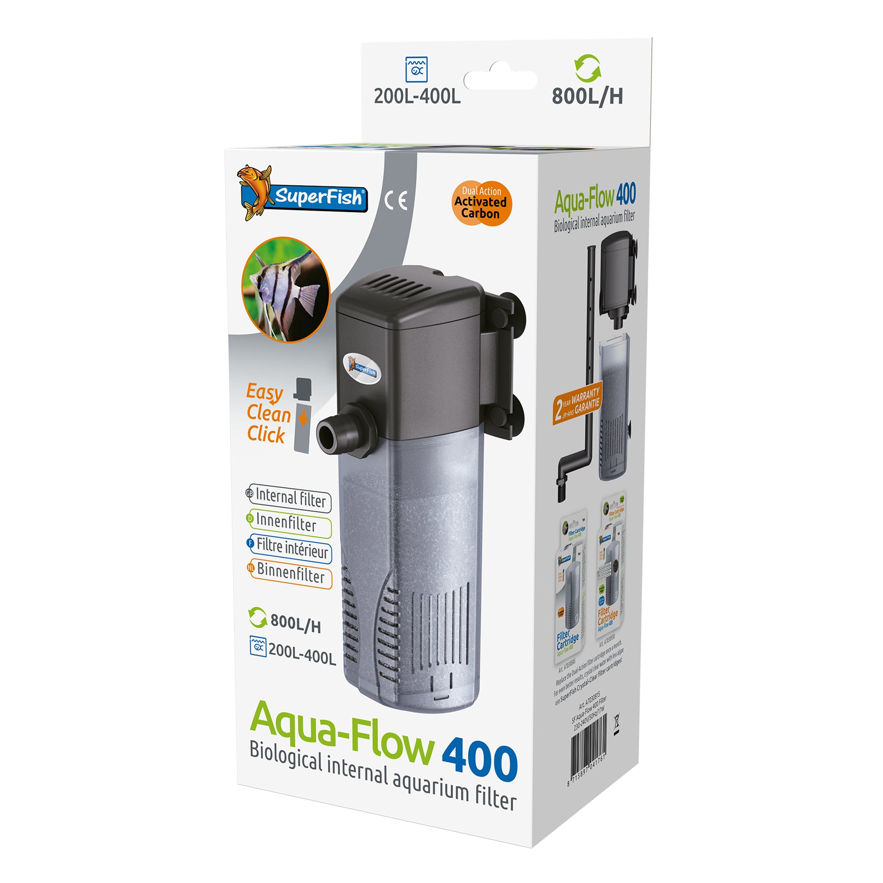 SUPERFISH AQUAFLOW INTERNAL POWER FILTER AQUARIUM SPRAY BAR FISH TANK BIO MEDIA