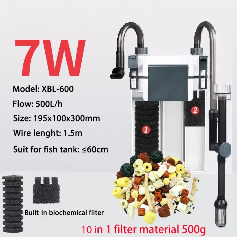 220-240V 50HZ SUNSUN XBL Series Aquarium Wall Mounted Filter Barrel External Fish Tank Small Silent Hang on Filter