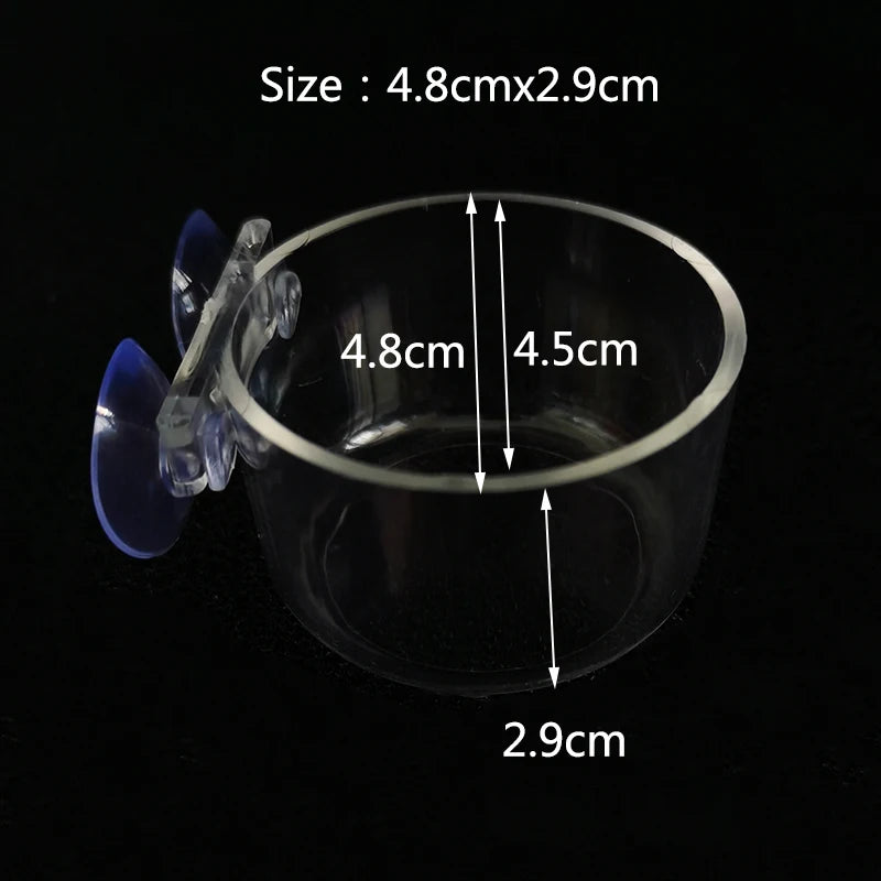 Aquarium Decoration Hanging Fish Tank Mini Crystal Acrylic Glass Pot Polka Water Planting Cylinder Cup Feeding Accessories