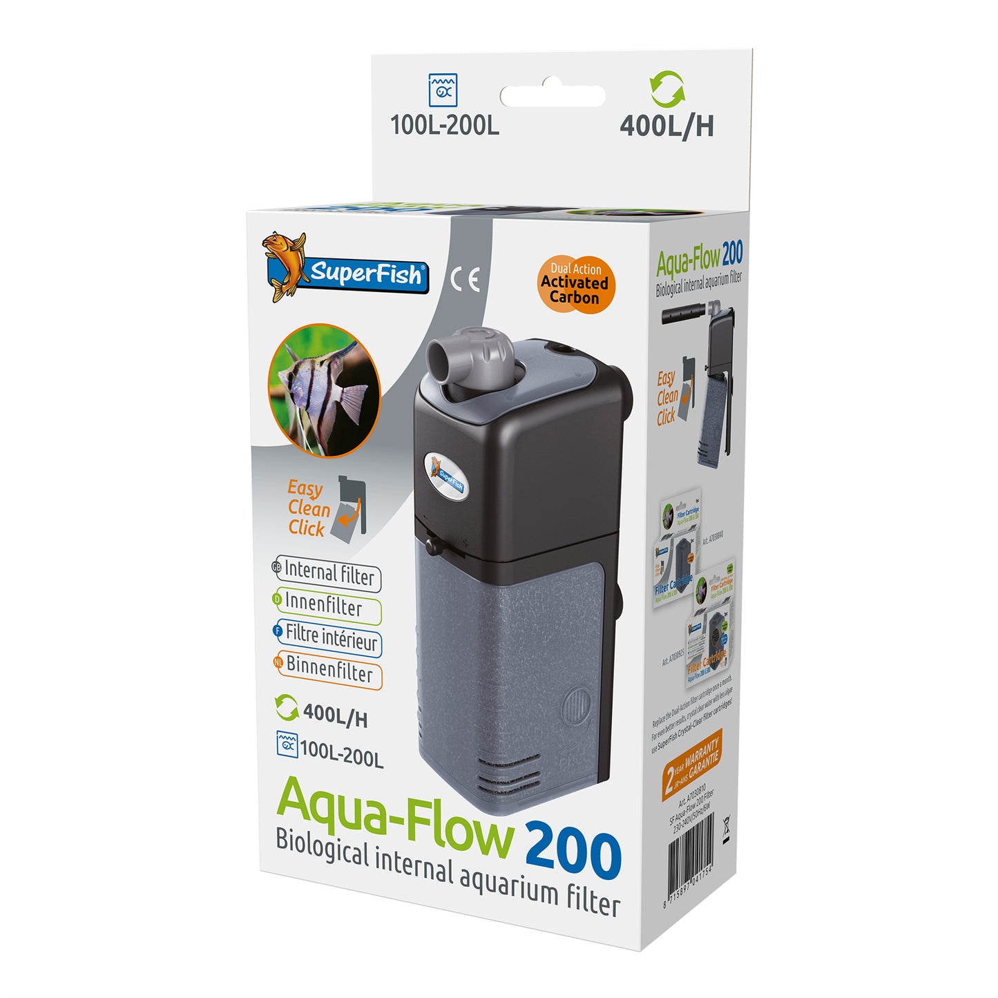 SUPERFISH AQUAFLOW INTERNAL POWER FILTER AQUARIUM SPRAY BAR FISH TANK BIO MEDIA