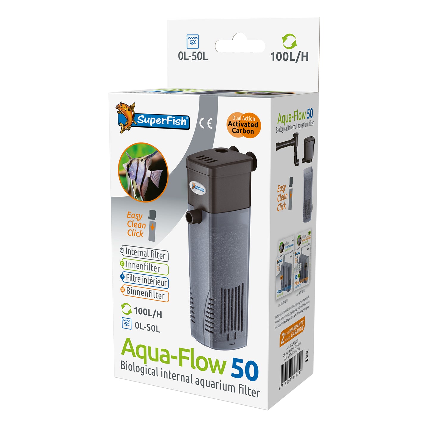 SUPERFISH AQUAFLOW INTERNAL POWER FILTER AQUARIUM SPRAY BAR FISH TANK BIO MEDIA