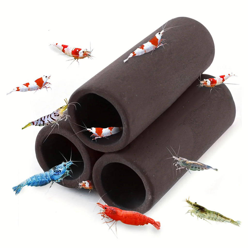 Brown Shelters Shrimp Habitat Breeding Tube Hiding Cave Ceramic House Fish Tank Aquarium Decoration Fish Shrimps Shelter House
