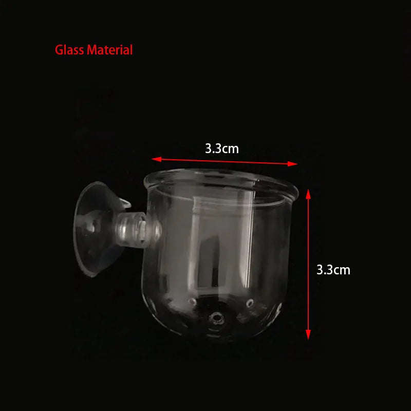Aquarium Decoration Hanging Fish Tank Mini Crystal Acrylic Glass Pot Polka Water Planting Cylinder Cup Feeding Accessories