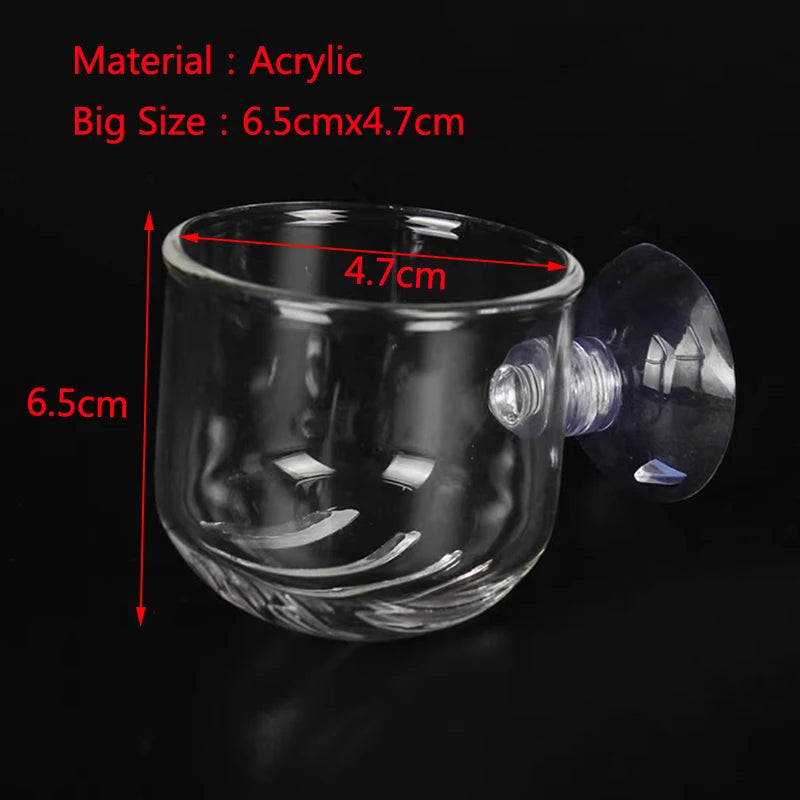Aquarium Decoration Hanging Fish Tank Mini Crystal Acrylic Glass Pot Polka Water Planting Cylinder Cup Feeding Accessories