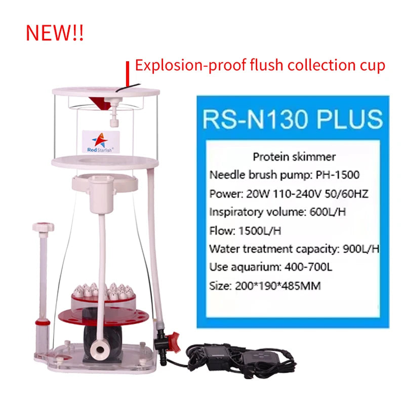 110-240V Red Starfish  Aquarium Internal Protein Skimmer Sump Pump Saltwater Marine Reef Needle Wheel Venturi Pump 200-600L