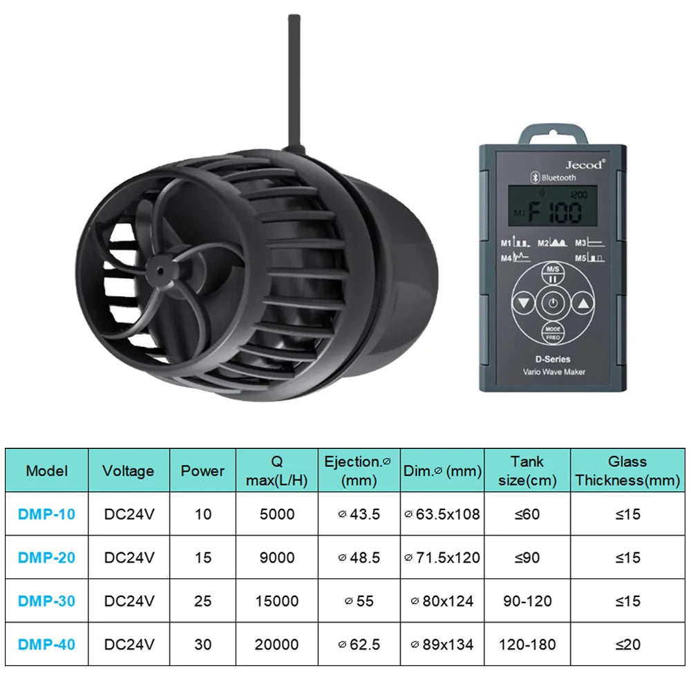 DMP-10/15 Smart Wave Maker Bluetooth App Control Aquarium Pump for Freshwater Planted Marine Aquarium 60cm 24inch Tank 20gallon