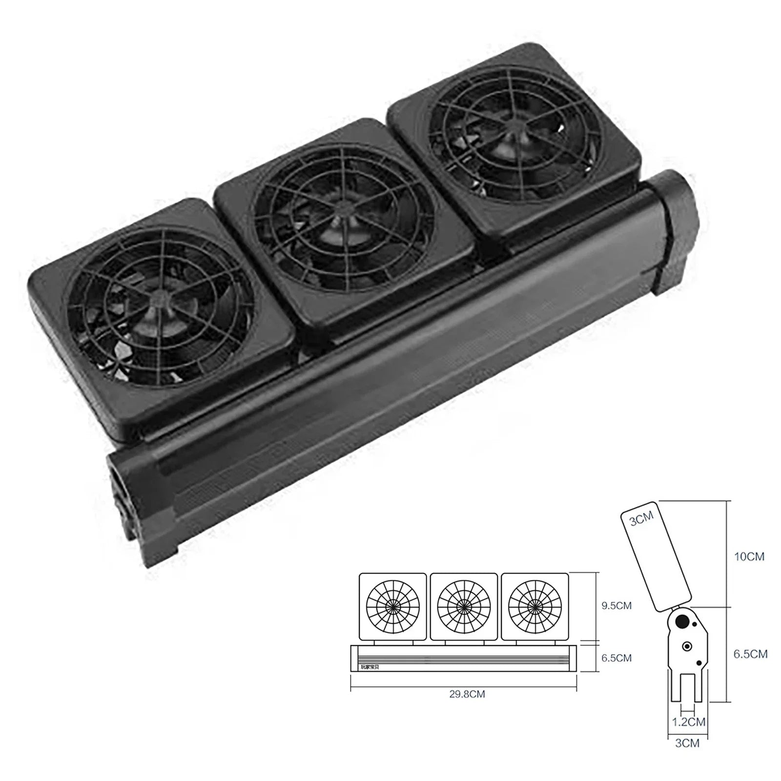 Adjustable Wind Speed Cooling Fan Fish Tank Cooling Fan Timing Fish Tank Cooler Glass Thickness ≤12mm Aquarium Accessories