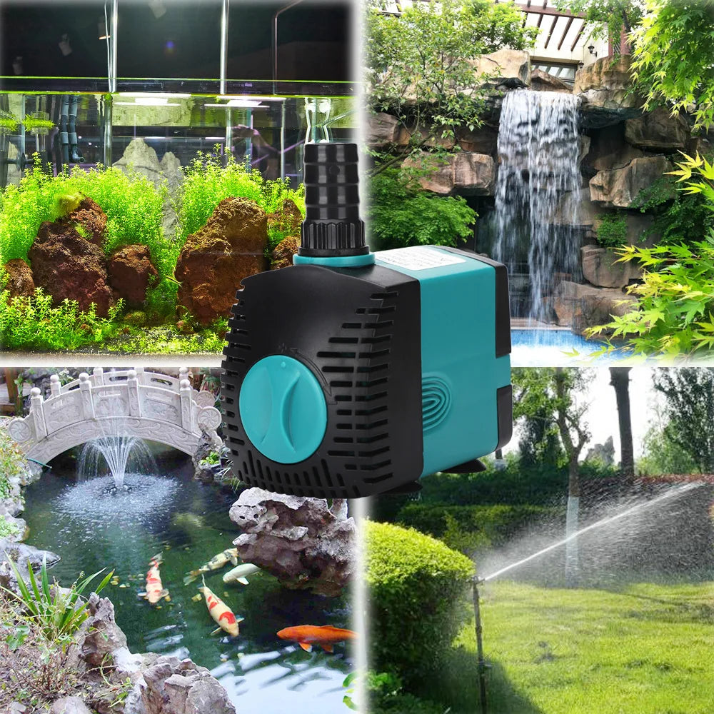 3-60W Ultra-Quiet Submersible Water Pump Fountain Fish Pond Aquarium Water Pump Filter Fish Tank Fountain Pump 220V-240V/110V